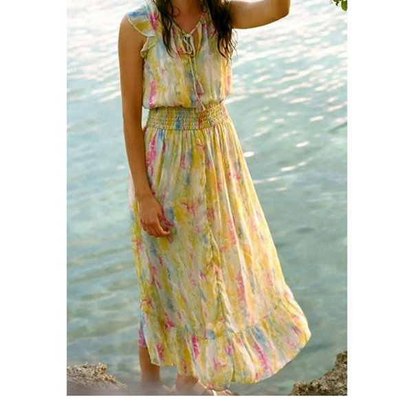 Anthropologie Voile Watercolor Midi Maxi Dress - Picture 3 of 11
